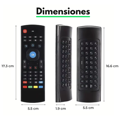 Control Remoto Inteligente Air Mouse 2 en 1 (Teclado QWERTY + Giroscopio)