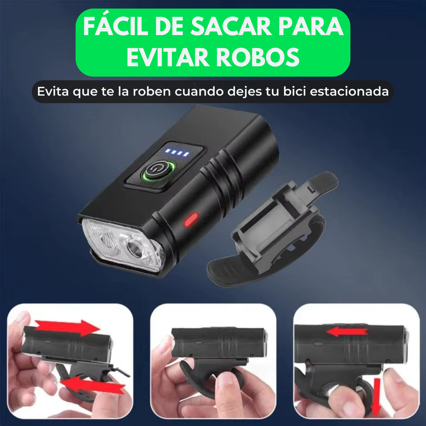Luz Frontal Premium para Bicicleta