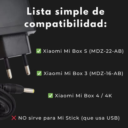 Adaptador Genérico compatible con Xiaomi Mi Box S 5.2V / 2.1A
