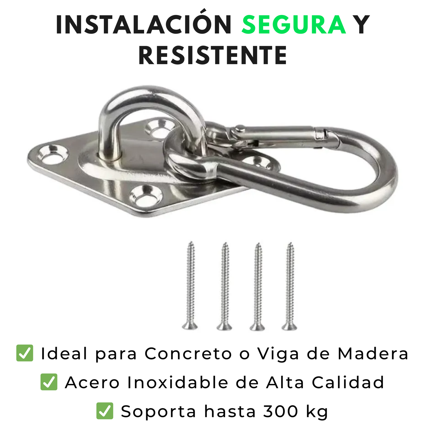 Kit Anclaje Silla Colgante + Resorte (Acero)