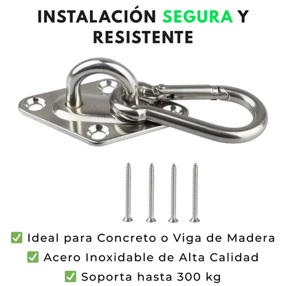 Kit Anclaje Silla Colgante + Resorte (Acero)