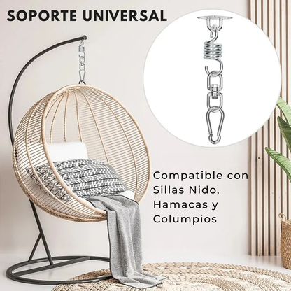 Kit Anclaje Silla Colgante + Resorte (Acero)