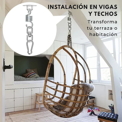 Kit Anclaje Silla Colgante + Resorte (Acero)